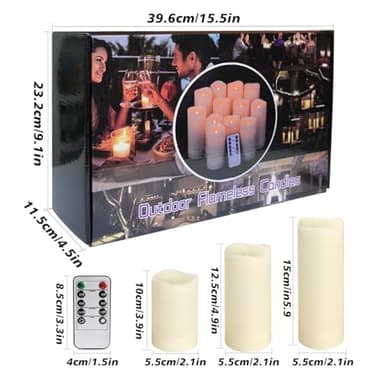 Grcdoyvl 24-Pack Flameless LED Candles with Remote Control - Battery Operated Fake Candles, Timer Function, 3 Brightness Levels, Indoor Outdoor Use for Wedding, Christmas, Home Decor - Image 4