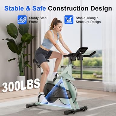 Superun Exercise Bike, Stationary Bikes for Home Gym with 32-Level Magnetic Resistance, 300LBS Capacity Indoor Cycling Bike with Comfortable Seat, LED Display - Image 2