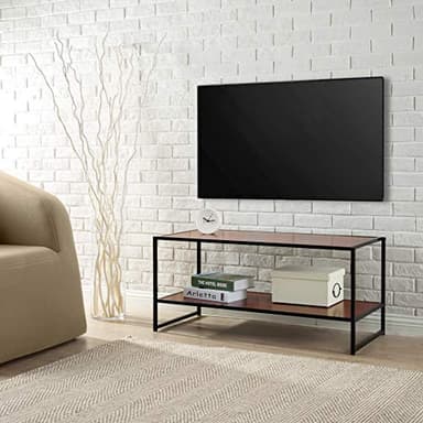 ZINUS TV Stand with Shelf, 40 Inch, Red mahogany wood grain - Image 1