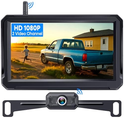 Wireless Backup Camera for Trucks: 5 Inch 1080P HD Display, Backup Camera for Car,Truck, IP69K Waterproof, Night Vision, Dual-Camera Support, DIY Installation, Customizable Parking Lines Befumly H21 - Image 1