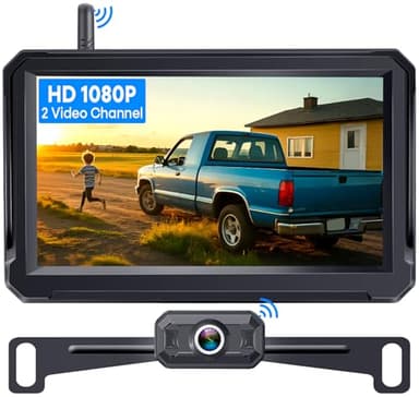 Wireless Backup Camera for Trucks: 5 Inch 1080P HD Display, Backup Camera for Car,Truck, IP69K Waterproof, Night Vision, Dual-Camera Support, DIY Installation, Customizable Parking Lines Befumly H21 - Image 1