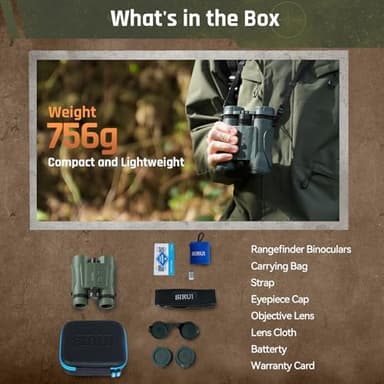 SPORTICH Beyond HD 10x42 ED Laser Rangefinder Binoculars, 2000 Yards Rangefinding, Fog & Waterproof, Fully Multicoated, Rubber Armored, HCD/Los/Angle/Scan Mode - Image 9