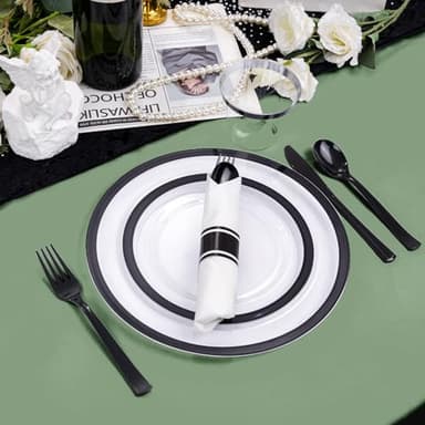 Easy-Going 6 Pack Sage Green Tablecloths 60x102 Inch for 6 Ft Rectangle Table, Washable Polyester Waterproof Stain Resistant Table Cloth, Decorative Table Cover for Kitchen, Dining Tables, Events - Image 5
