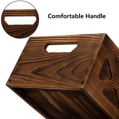 Fasmov 3 Pack Wood Nesting Storage Crates with Handle, Wood Crates Rustic Decorative Wooden Crates Nesting Storage Container Box Decorative Basket Bins for Fruit Vegetable Laundry Farmhouse, 3 Sizes - Image 5