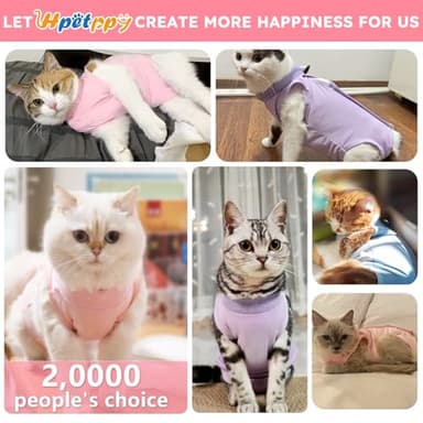 Hpetppy Cat Recovery Suit, Breathable Cat Surgery Recovery Suit Female, Cat Onesie for Cats After Surgery Spay Surgical Abdominal Wound Skin Diseases Cone of Shame Alternative (Pink,S) - Image 3