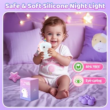 One Fire Unicorn Night Lights for Girls Bedroom,16 Colors Cute Night Light for Kids, LED Rechargeable Unicorn Lamp, Unicorns Gifts for Girls Night Light, Silicone Night Light Kids Cute Kawaii Stuff - Image 4