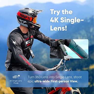 Insta360 X3 Waterproof 360 Action Camera, 1/2" 48MP Sensor, 5.7K 360 Active HDR Video 72MP 360 Photo, 4K Single-Lens, 60fps Me Mode, Stabilization, 2.29" Touchscreen, AI Editing, Live Stream (Renewed) - Image 4