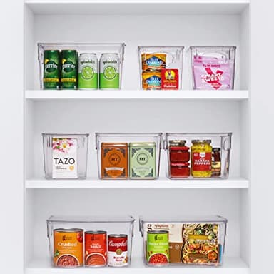 Sorbus Medium Clear Plastic Storage Bins for Shelves, Clothes, with Handle - Clear Storage Bins, Drawer, Shelf, Closet, Pantry, Fridge, Freezer Organizer Bins, Closet Organizers and Storage (4 pack) - Image 4