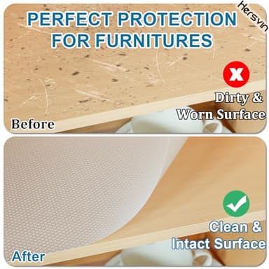 Hersvin Shelf Liners, 22in x 20ft Kitchen Drawer Mats, Non-Adhesive EVA Cupboard Protector, Cabinet Lining, Refrigerator Liner (Clear Dot, 56x610cm) - Image 9