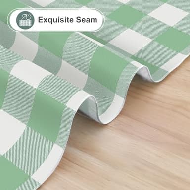misaya Square Waterproof Vinyl Table Cloth, Buffalo Flannel Backed Tablecloth, Wipeable Plastic Table Cover for Dinner, Kitchen, Outdoor (54" x 54", Sage Green and White) - Image 8