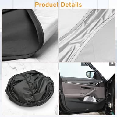 XHRING Car Windshield Sun Shade Sunshade Compatible with Acura MDX 2001-2023 2024 2025 2026 RDX 2007-2026 Accessories Foldable Car Front Window Sun Shield - Image 6