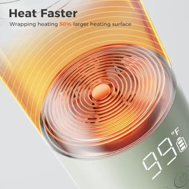BOLOLO Portable Bottle Warmer for Travel, Super Fast Charging, Instant Breastmilk, Formula, Water, Milk Warmer with 10 Ounces Big Capacity, Baby Flask for Vehicle,car,Airplane Journey - Image 3