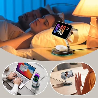 2025 3 in 1Charging Station Compatible with Mag-safe Charger Wireless Charger Stand for iPhoneAir17 16 15 14 13 12Series Wireless Charging Station for AirPods Wireless Charging Stand for iWatch Series - Image 7