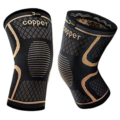 Copper Knee Braces for Men and Women (2 pack) -Knee Supports Copper Compression Knee Sleeve for Knee Pain, Arthritis, Sports and Recovery Support (Large) - Image 1