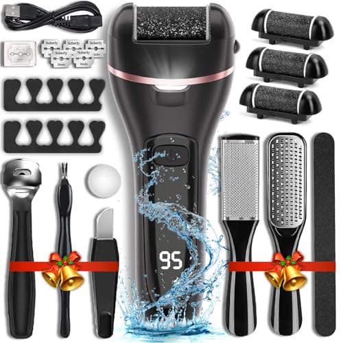 Wea&Hea Electric Callus Remover for Feet with 3 Roller Heads 2 Speed Rechargeable Waterproof Professional Pedicure Kit 17 in 1 Foot File Tools Perfect for Dead Hard Cracked Dry Skin - Image 1