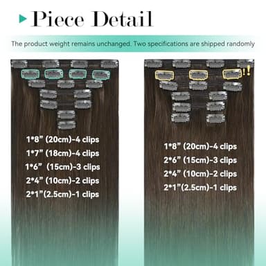 Ukira Medium Brown Hair Extensions Real Human Hair Clip ins for Women, 18 Inch 120g 7pcs #4 Human Hair Extensions, Natural Straight Remy Human Hair Chocolate Brown Clip in Extensions - Image 2
