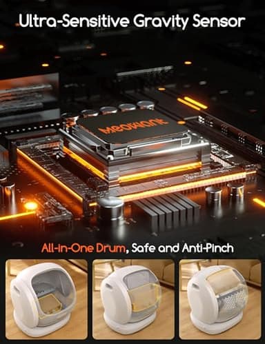 MeoWant Self Cleaning Cat Litter Box, Open-Top Automatic Cat Litter Box with Safety Protection, App Control, Odor-Free, 75L Large Space for Multiple Cats - Image 3