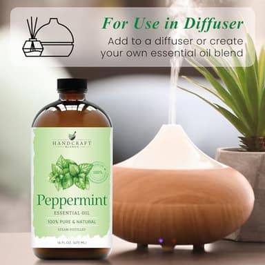 Handcraft Blends Peppermint Essential Oil in Glass Bottle – Huge 16 Fl Oz – 100% Pure and Natural – Premium Grade Oil for Diffuser and Aromatherapy, Skin, Massage, Candle and Soap Making Fragrance - Image 4