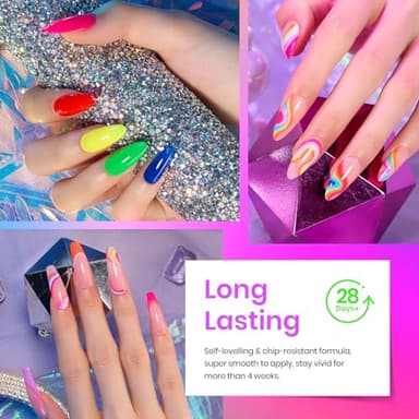 beetles Gel Polish Set, Halloween Neon Kit 20 Colors Gel Nail Polish with 3Pcs Base Gel Top Coat Hot Pink Orange Blue Magenta Lemon Green Colors Soak Off UV Manicure Rainbow Nail - Image 5