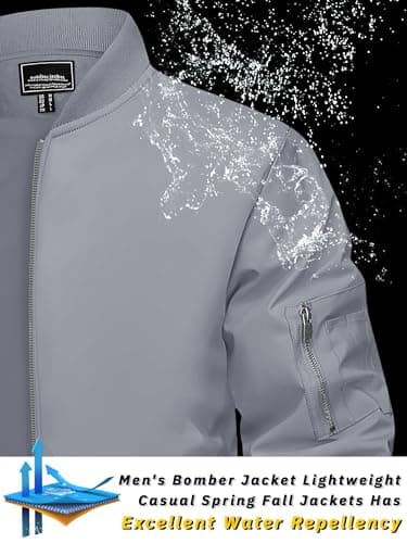 TACVASEN Jackets for Men Lightweight Bomber Jackets for Men Jackets Men's Casual Jacket Outdoor Windbreaker Lightweight Bomber Jacket - Image 2