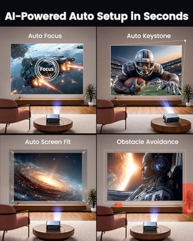 [Official Google TV]Smart Projector 4K Supported with WiFi & Bluetooth, Netflix-Licensed, Outdoor Movie Projector with DoIby Audio, Auto Focus, Home Theater Proyector WIMIUS G1 (Gray, Standard) - Image 5
