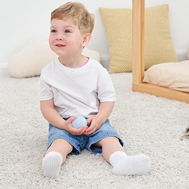ZAPLES Baby Non Slip Grip Crew Socks with Anti Skid Soles for Infants Toddlers Kids Boys Girls, Assorted 12 Pack, 8-10 Years - Image 6