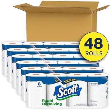 Scott Rapid-Dissolving Toilet Paper, 48 Double Rolls (6 Packs of 8), Sustainable, Septic-Safe, Toilet Paper - Image 2