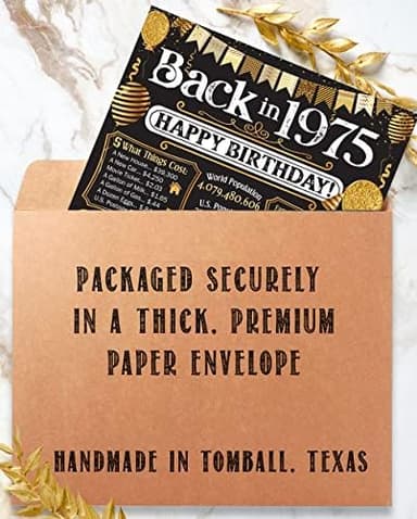 Lone Star Art 50th Birthday Decorations - 11x14 Unframed 1975 Year in Review Poster - Fun Facts Card for Men & Women Turning 50 - Vintage Party Decor & Gift Idea for Him or Her - Image 7