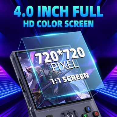 R36MAX Retro Handheld Game Console - 64GB Preloaded Classic Video Games, Support 30+ Simulators, Linux-Powered Portable Game Emulator Console with 4.0-in HD IPS Screen (Transparent Gray) - Image 2