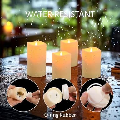 Hausware Flameless Candles 12 Pack, 4"-7" Flickering LED Pillars with Remote Timer & Waterproof, Battery Operated for Outdoor Lanterns Indoor Decor - Image 5