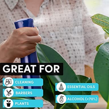 Hula Home Continuous Spray Bottle for Hair (10.1oz/300ml) Empty Ultra Fine Plastic Water Mist Sprayer – For Hairstyling, Cleaning, Salons, Plants, Essential Oil Scents & More - Blue - Image 6