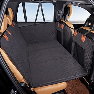 YJGF Back Seat Extender,Dog Seat Cover for Back Seat,Hard Bottom Car Seat Cover for Dogs,Dog Hammock for Car,Back Seat Pet Cover for Dogs(Black) - Image 8