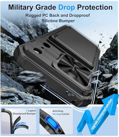 BXYJY for iPhone 17 Pro Max Case Wallet, Card Holder (4-5 Cards), Slide Camera Cover, Military Drop Protection, Rugged Heavy Duty Men Women Protective Phone Case for iPhone 17 Pro Max 6.9" 2025, Black - Image 5