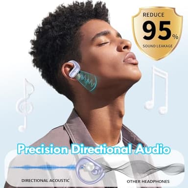 kurdene Wireless Earbuds Bluetooth Headphones Sport,Over Ear Buds with Deep Bass Sound,60Hrs Playtime Earphones Redesigned Comfort Fit with Earhooks for Running,Meeting,Workout-Purple - Image 6