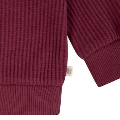 Huggies Waffle Knit Crewneck Sweatshirt and Pants 2-Piece Outfit Set - Image 3