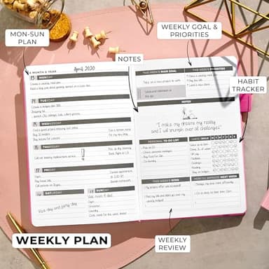Clever Fox Planner – Undated Weekly & Monthly Planner for Productivity, Time Management & Goals – Organizer Journal – A5 (Hot Pink) - Image 3