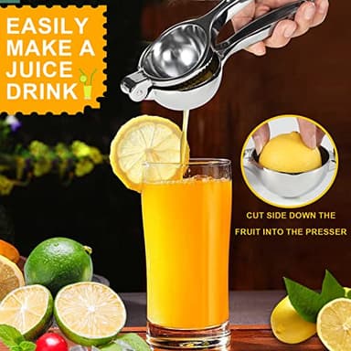 TEZZ Premium Lemon Squeezer, Large Heavy Duty Handhelp Juicer for Lemon, Metal Hand Press Citrus Juicer, Lime Squeezer Bar Tool, Manual Citrus Press - Image 4