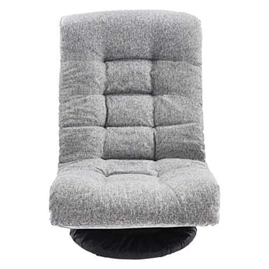 Amazon Basics Swivel Foam Lounge Chair with Headrest, Floor-Compatible, Adjustable, Gaming, 26.3D x 23.5W x 13.7H in, Grey - Image 4