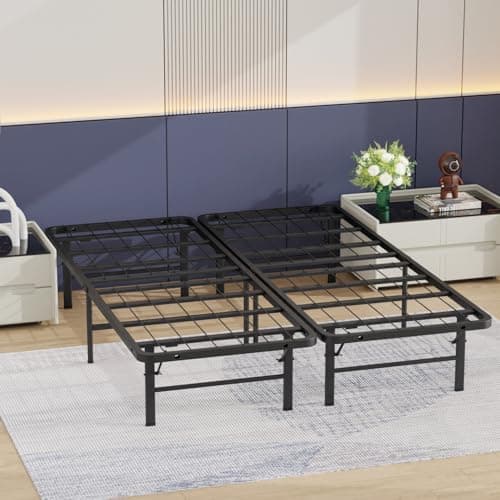 Queen Bed Frame Metal Platform Bed Frame Queen Size 14 Inch Mattress Foundation Box Spring Replacement Heavy Duty Steel Slat Noise-Free Easy Assembly,Black - Image 1