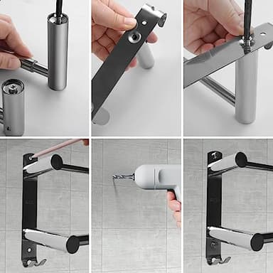 zmnklry Double Towel Bar, Stainless Steel Adjustable 16 to 28In Double Towel Racks for Bathroom, Double Bath Towel Bar,Applicable to Bathrooms and Kitchens - Image 6