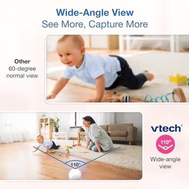 VTech 5.5" IPS Screen 720P Video Baby Monitor with Camera and Audio, Pan-Tilt-Zoom, Night Light, 2-Way Talk, Lullabies, Soothing Sounds, Long Battery Life, No WiFi: Advanced HD Plus - Image 7