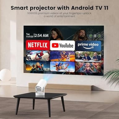 Mini Portable Projector with Wifi6 and Bluetooth, 4K Projector Support 5w Sound Base Speaker, 160 ANSI, Android 11, Auto Vertical Keystone 210°Rotatable Proyector for Home Bedroom Outdoor HY300 ULTRA - Image 2
