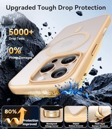 JUESHITUO for iPhone 16 Pro Max Case with Camera Control Button, with 2X Screen Protector [Compatible with MagSafe] [Not-Yellowing] Slim Clear Protective Magnetic Phone Case 2024 (6.9''), Desert - Image 6