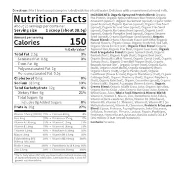 Garden of Life Meal Replacement Shakes, Raw Organic, Chocolate Protein Powder with Plant Based Pea Protein, Sprouts, Greens, Probiotics, Dairy Free 28 Servings - Image 7