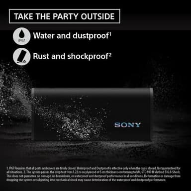 Sony ULT Field 3 Wireless Portable Bluetooth Speaker, IP67 Waterproof, Dustproof, Rustproof, and Shockproof with Enhanced Bass, 24 Hour Battery and Shoulder Strap (SRSULT30B), Black - Image 7