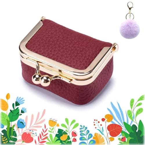 2025 New Leather Mini Jewelry Box, Vintage Jewelry Boxes for Women, Havethedare Mini Jewelry Travel Case Organizer, Jewelry Pouch for Earrings Rings, Portable Tiny Jewelry Storage Box (Wine Red) - Image 1