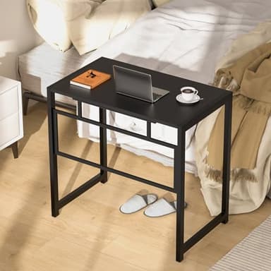 GreenForest Folding Desk for Small Spaces,31.5 in No-Assembly Small Computer Desk for Home Office,Space Saving Foldable Table Study Office Desk,Black - Image 7