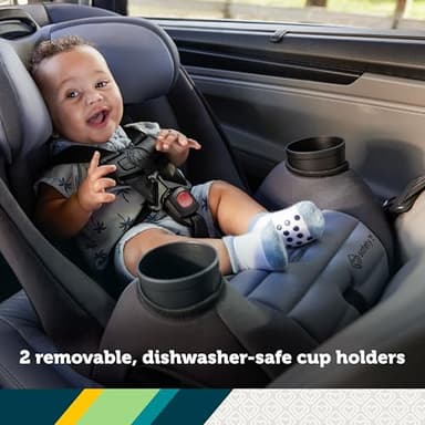Safety 1st Ellaris 3-in-1 Convertible Car Seat, Slim Fit Design, Rear & Forward-Facing, 5-Position Headrest, 3-Across Fit, Travel-Friendly with Machine-Washable Seat Pad, Peacock Blue - Image 5