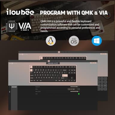 iLovBee B87 Wireless Mechanical Keyboard, 75% Percent Gaming Keyboard with Bluetooth/2.4GHz/USB Wired, RGB Creamy Keyboards with Knob, QMK/VIA, Gasket Mount Hot Swappable Linear Switch, Retro Red - Image 8