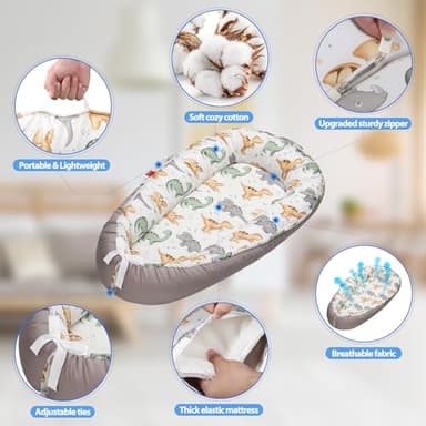 BUTOA Baby Lounger - Baby Lounger for Newborn 0-24 Months, Breathable & Soft Baby Nest, Portable and Lightweight Infant Lounger for Home and Travel, Ideal Newborn Babies Essentials Baby Shower Gifts - Image 5